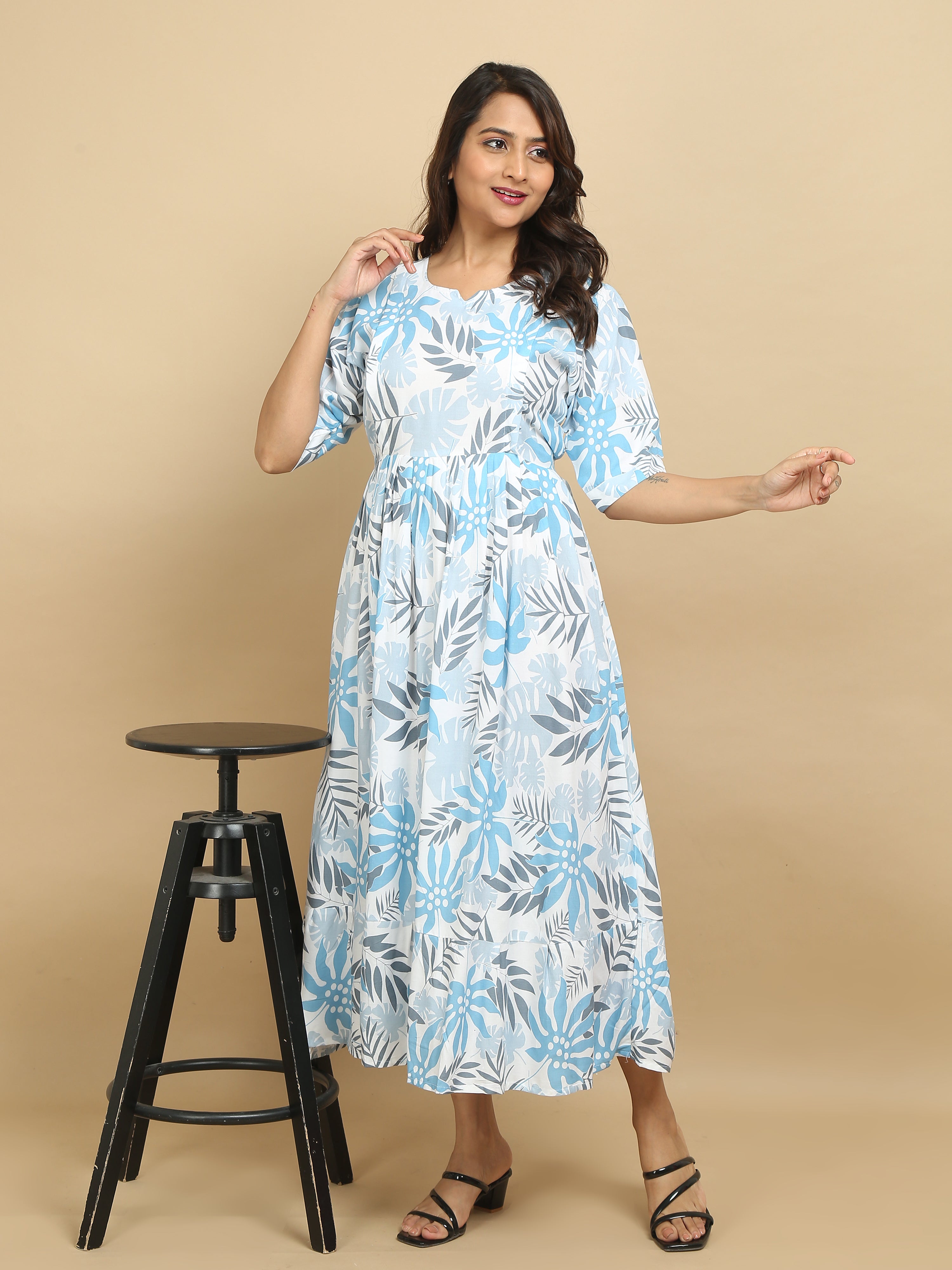 Dhup Chhaya Maternity and Nursing Kurti Dress