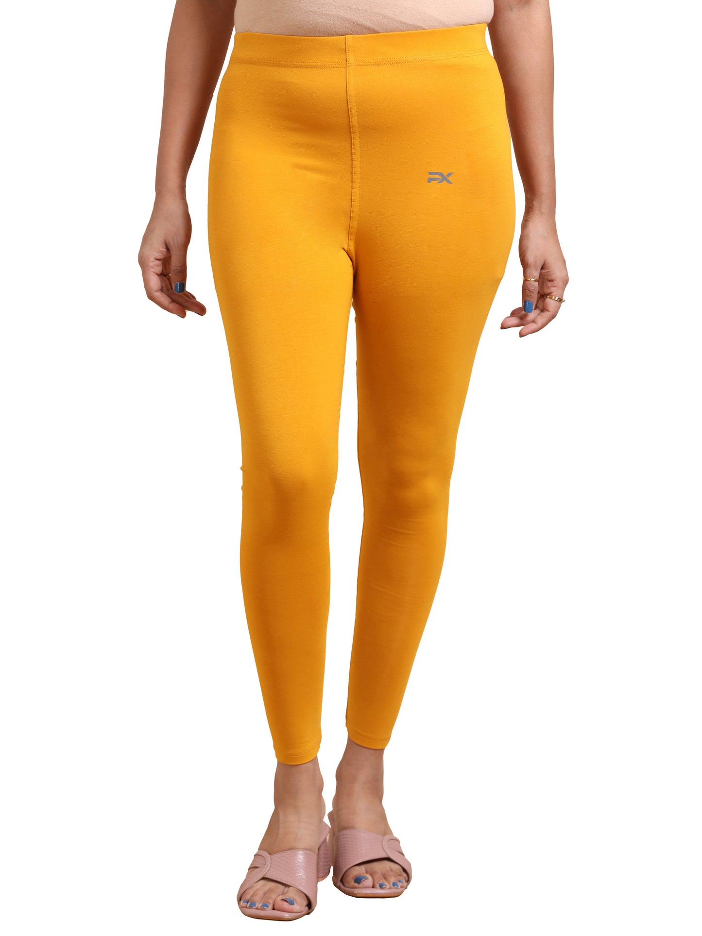 Mustard Yellow Ankle Fit Leggings for Women