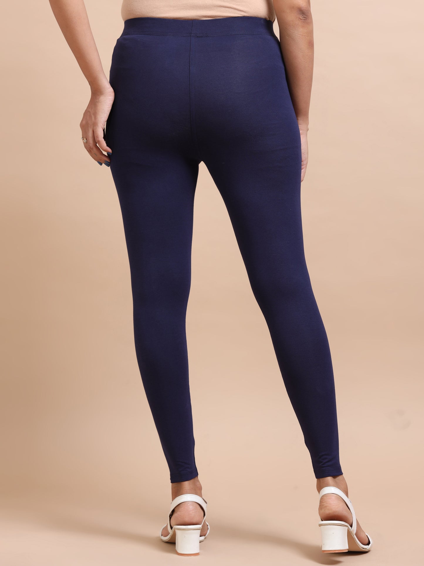 Navy Blue Ankle Fit Leggings for Women