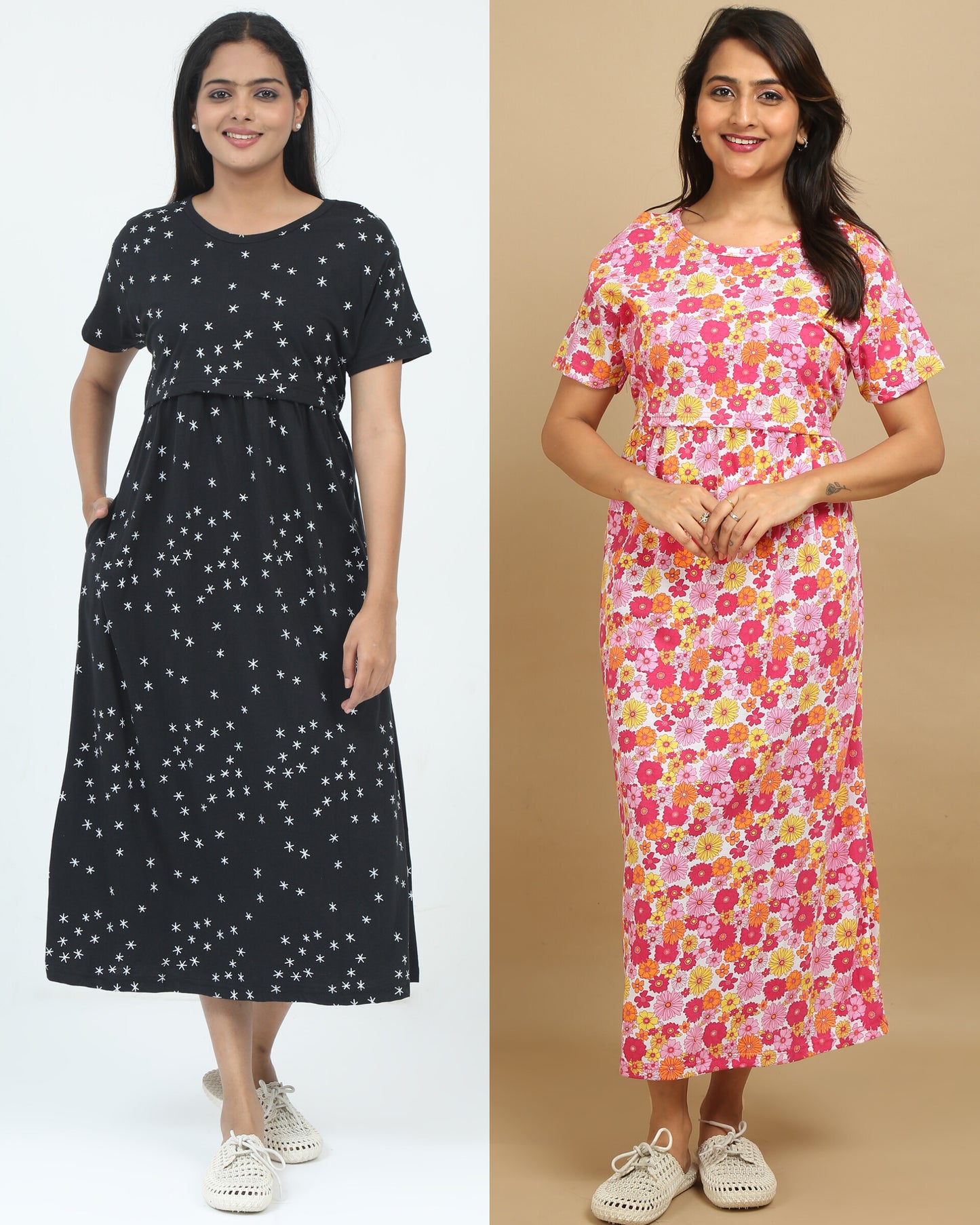 Zipless feeding maternity wear - pure soft cotton combo 1
