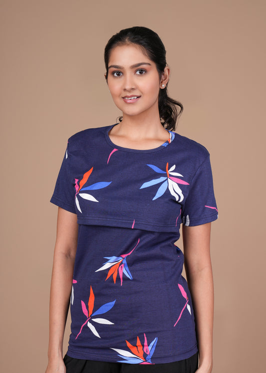 Women’s Zipless Feeding Top-Blue