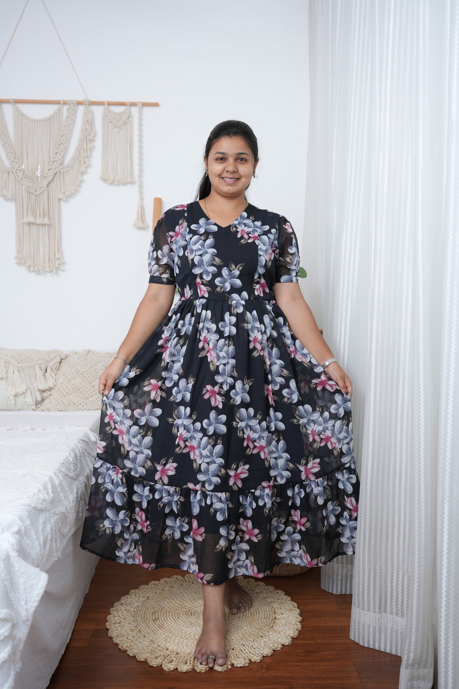 Georgette Feeding Kurti with Hidden Zips