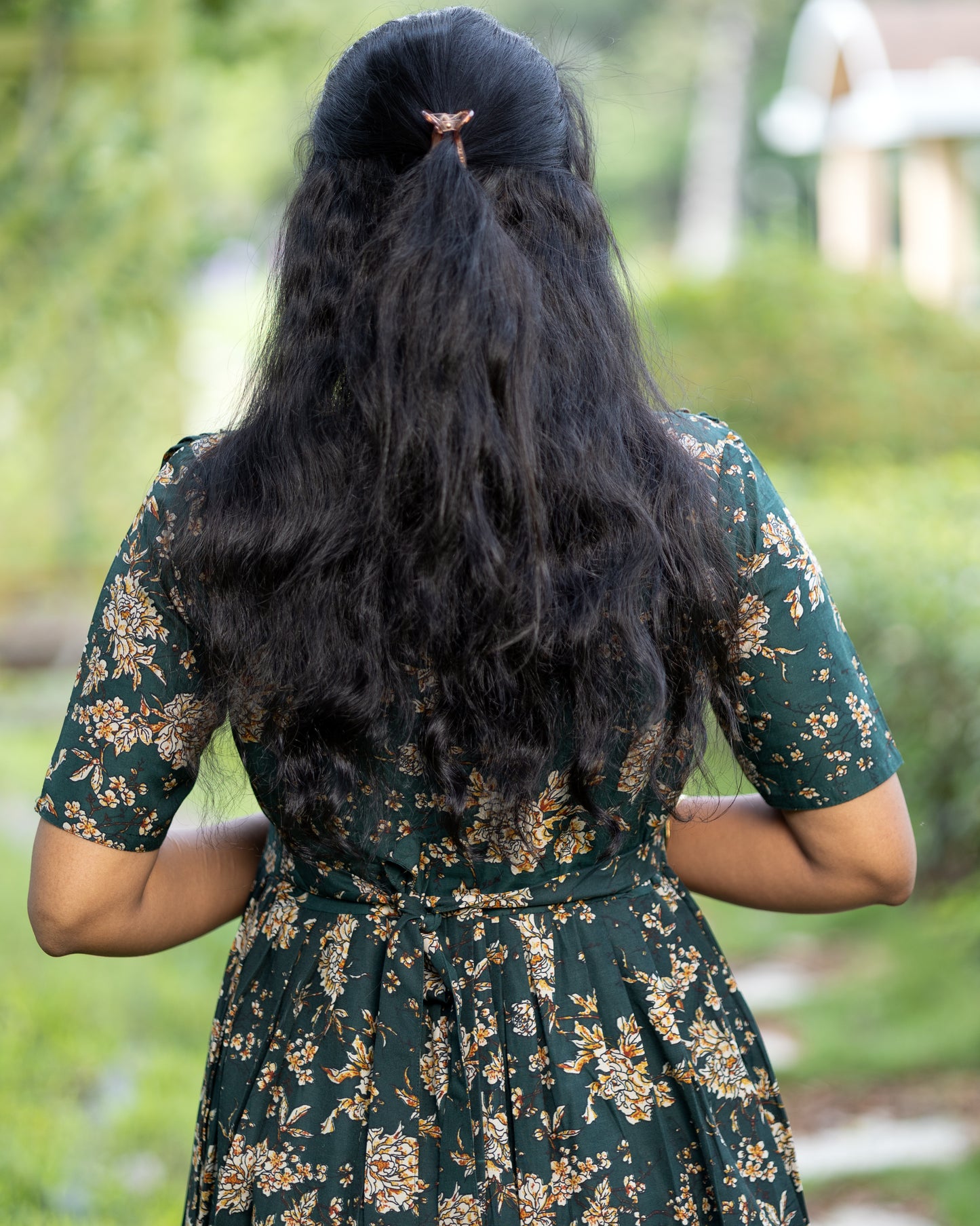 Maxi Style Nighty with Dupatta attached - Green