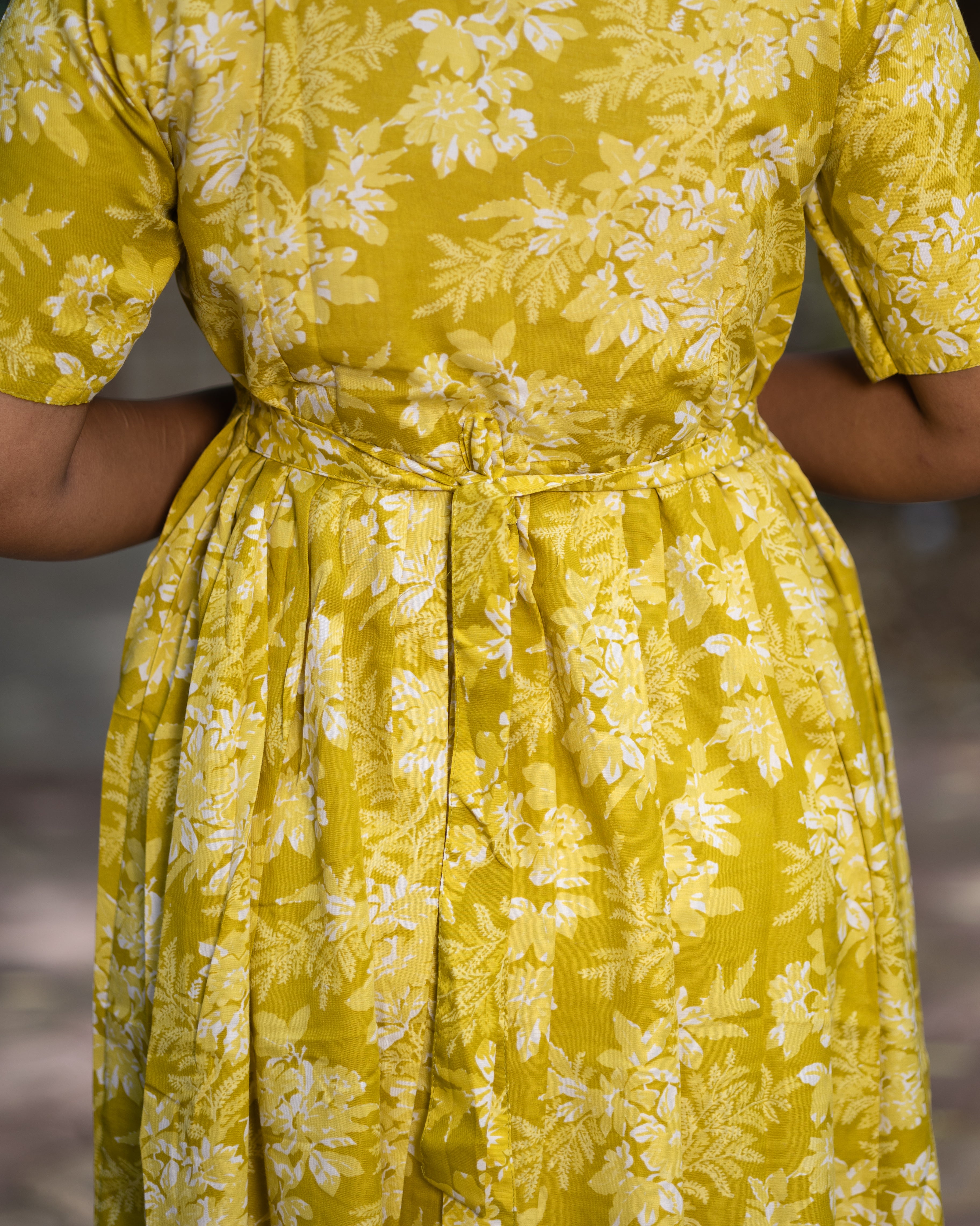 Feeding Maxi Style Nighty with Dupatta attached - Yellow