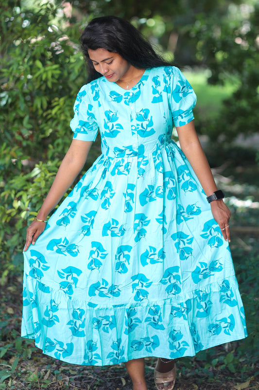 Aqua Floral Maternity Kurti