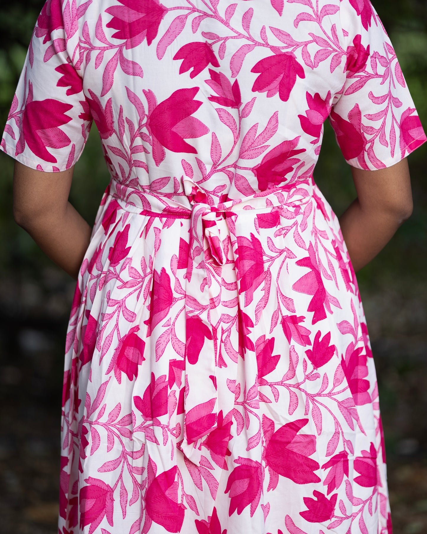 Feeding Maxi Style Nighty with Dupatta attached - Pink Floral Print