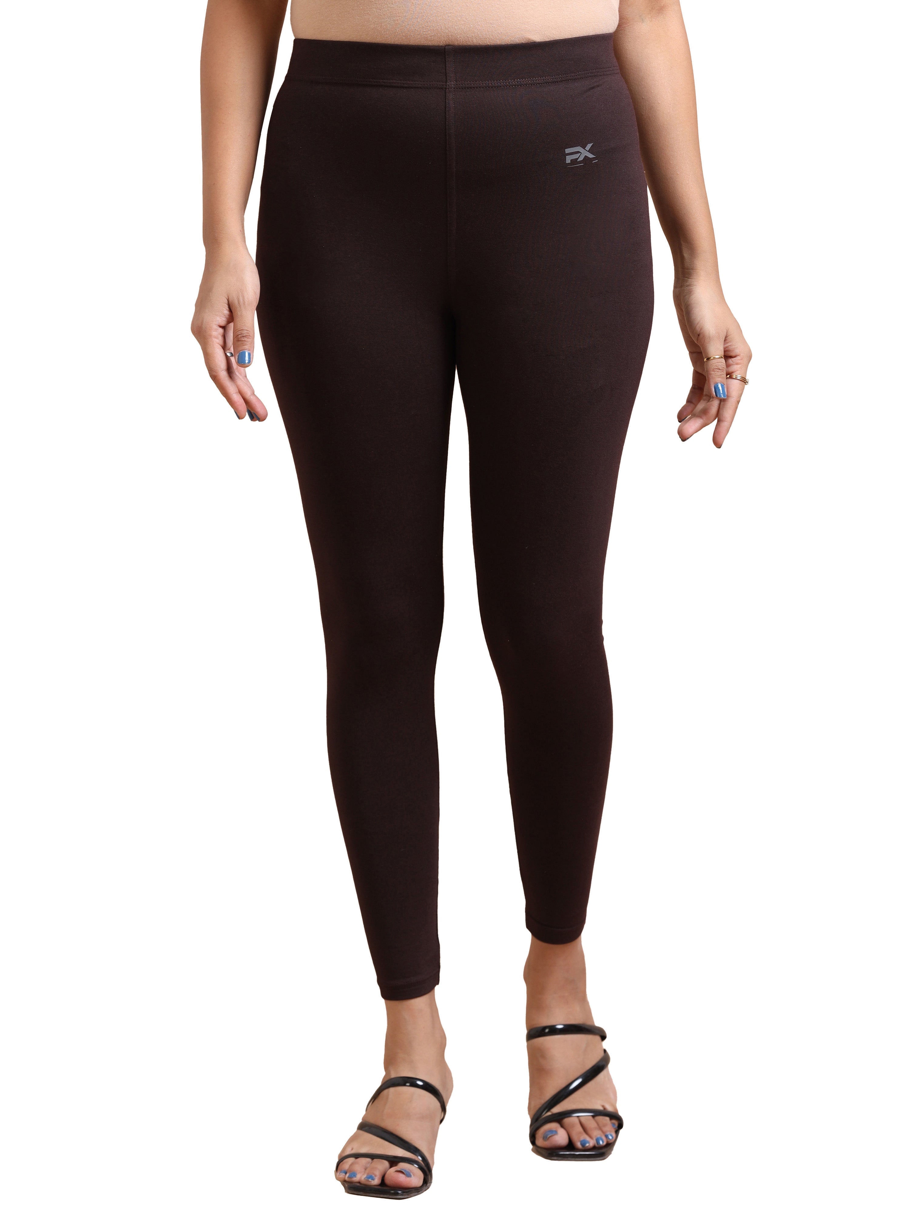 Dark Brown Ankle Fit Leggings for Women