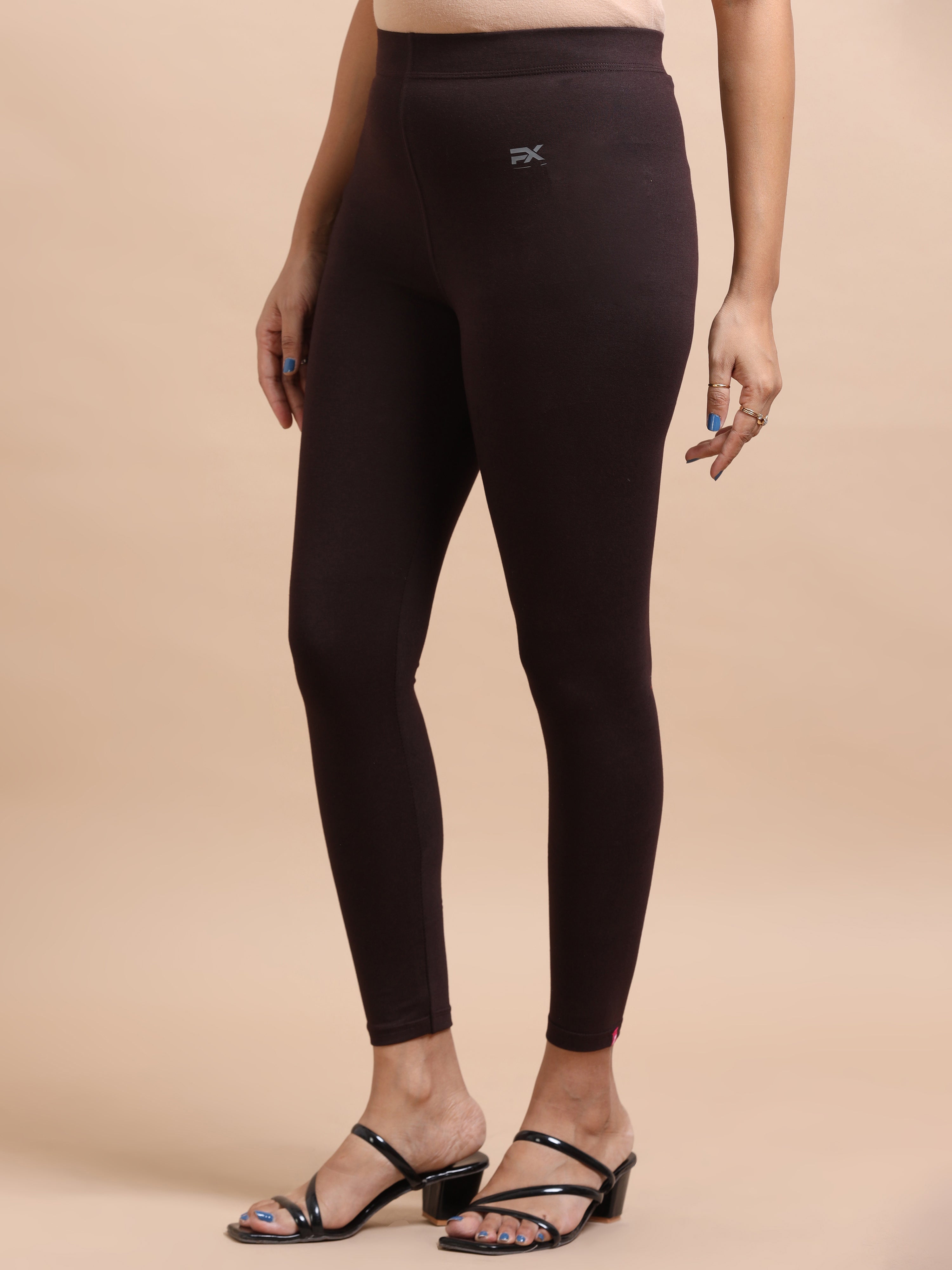 Dark Brown Ankle Fit Leggings for Women