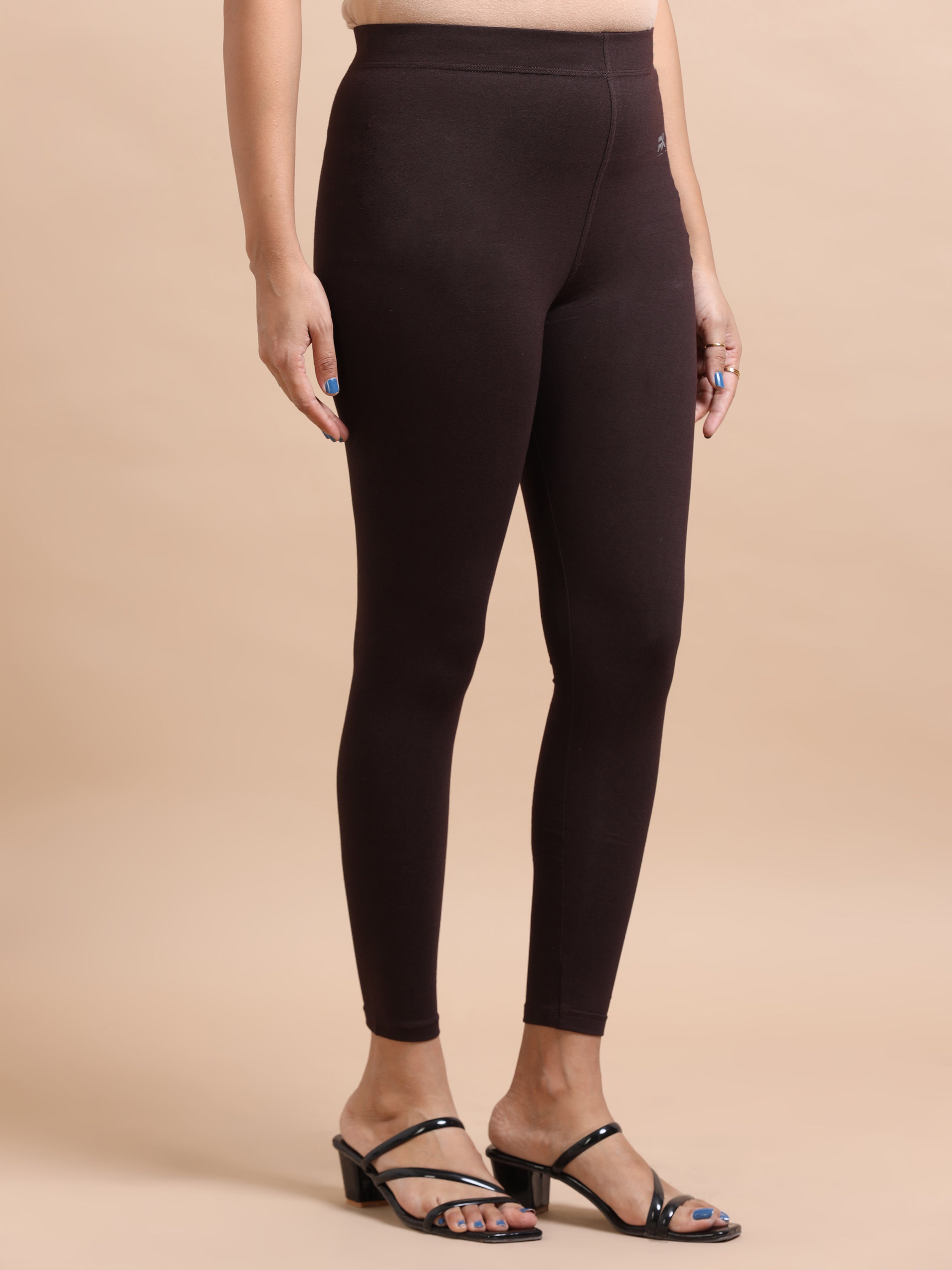 Dark Brown Ankle Fit Leggings for Women