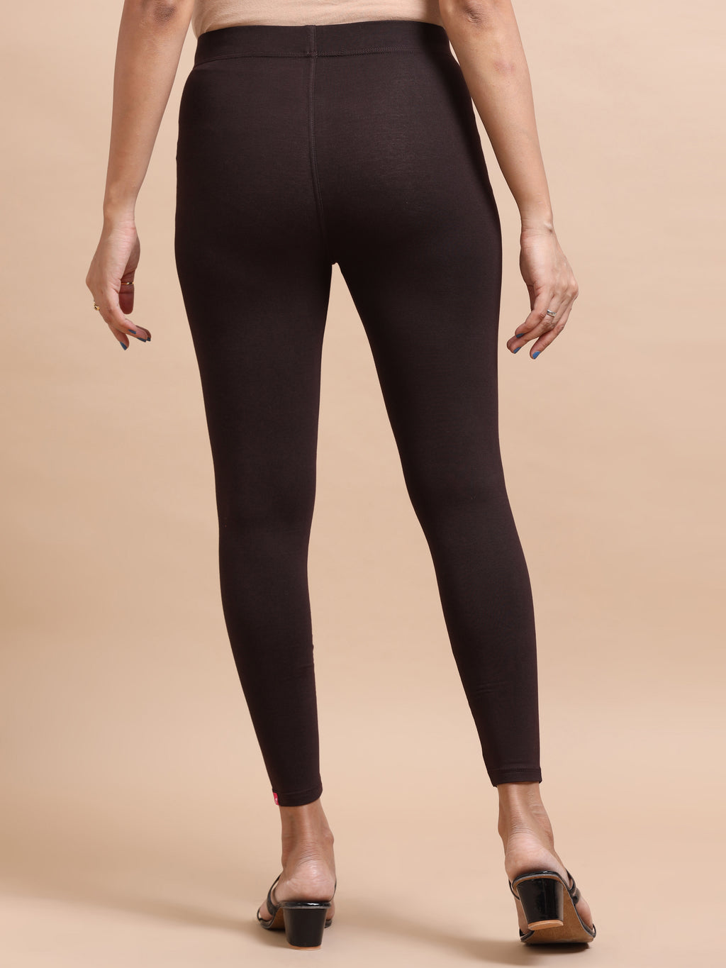 Dark Brown Ankle Fit Leggings for Women