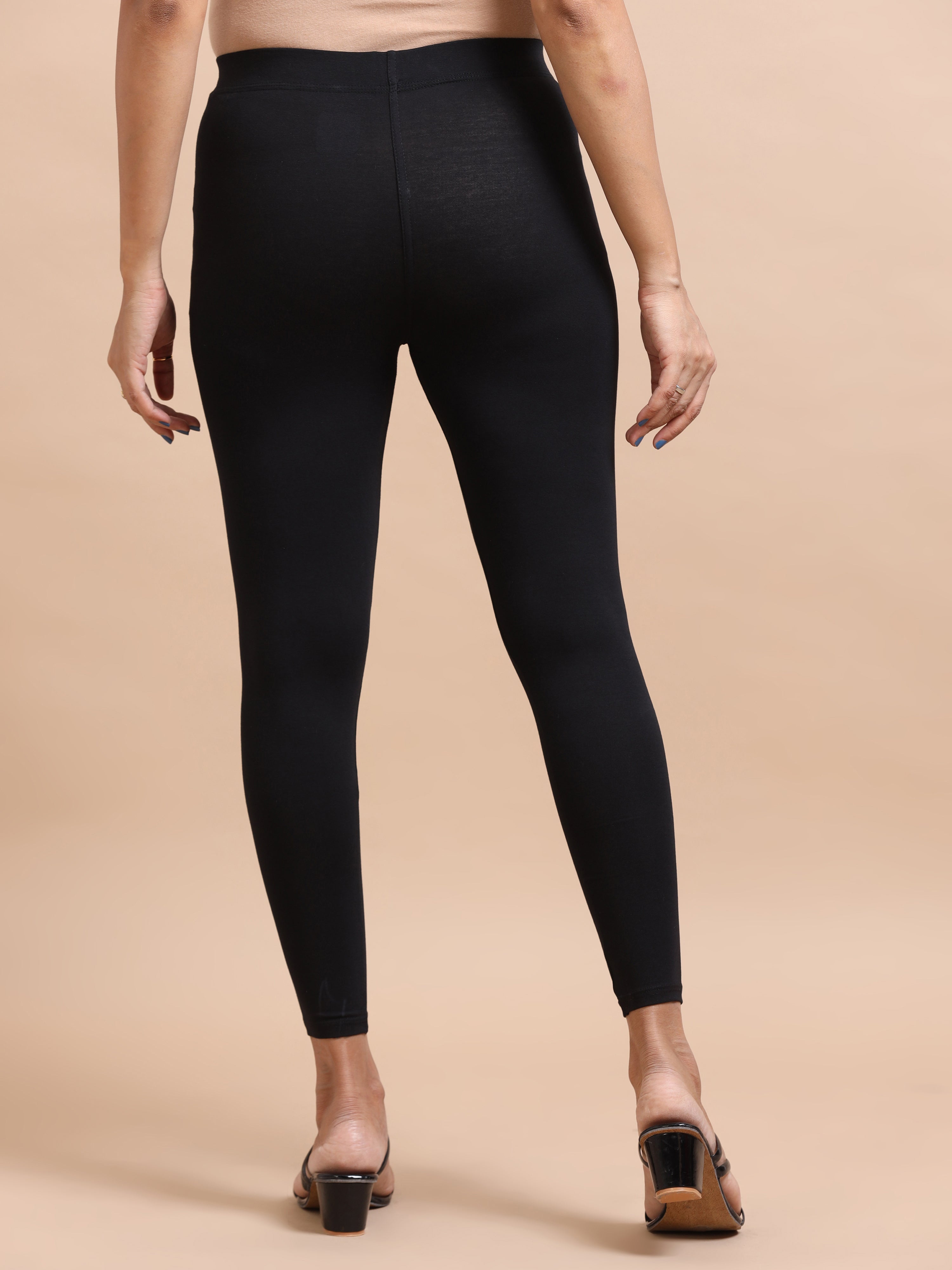 Black Ankle Fit Leggings for Women