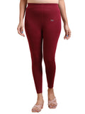 Maroon Ankle Fit Leggings for Women