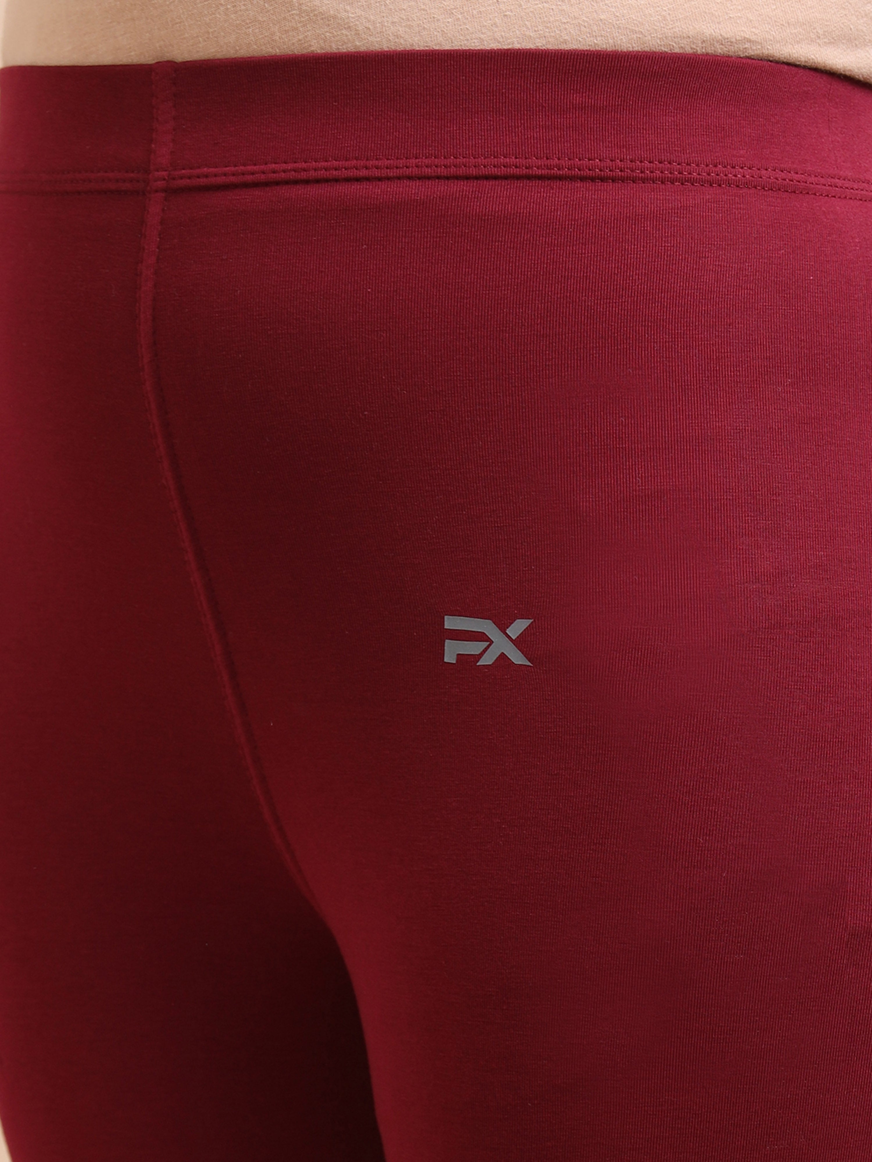 Maroon Ankle Fit Leggings for Women
