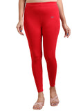 Bright Red Ankle Fit Leggings for Women