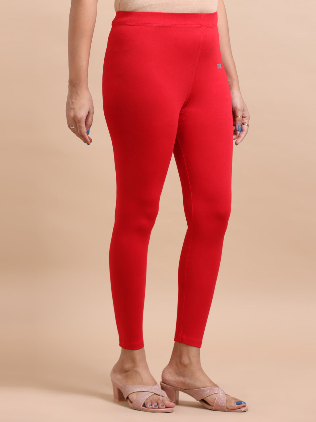Bright Red Ankle Fit Leggings for Women