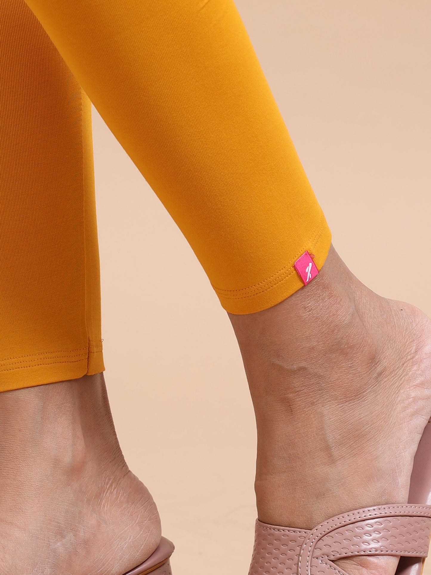 Mustard Yellow Ankle Fit Leggings for Women