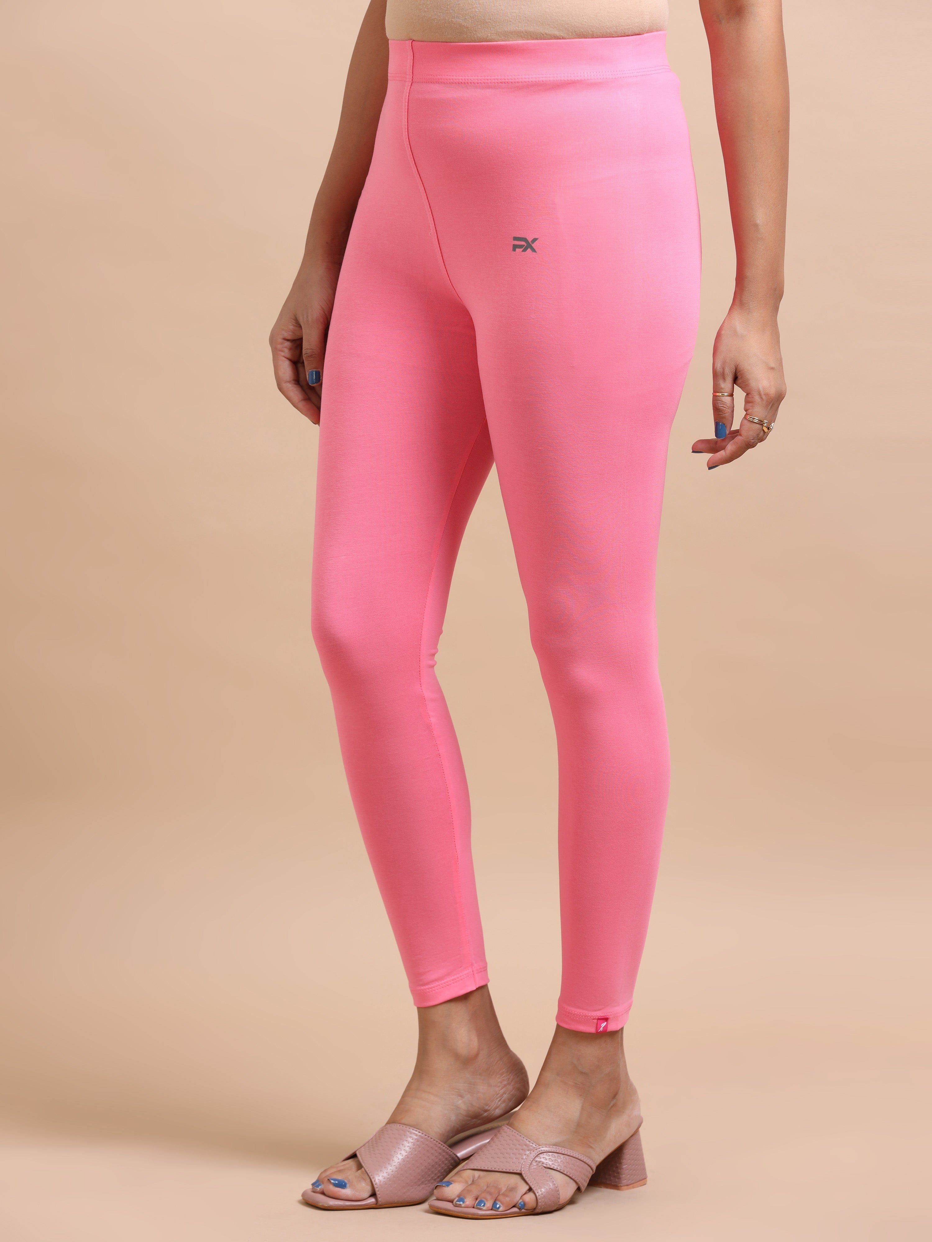 Baby Pink Ankle Fit Leggings for Women