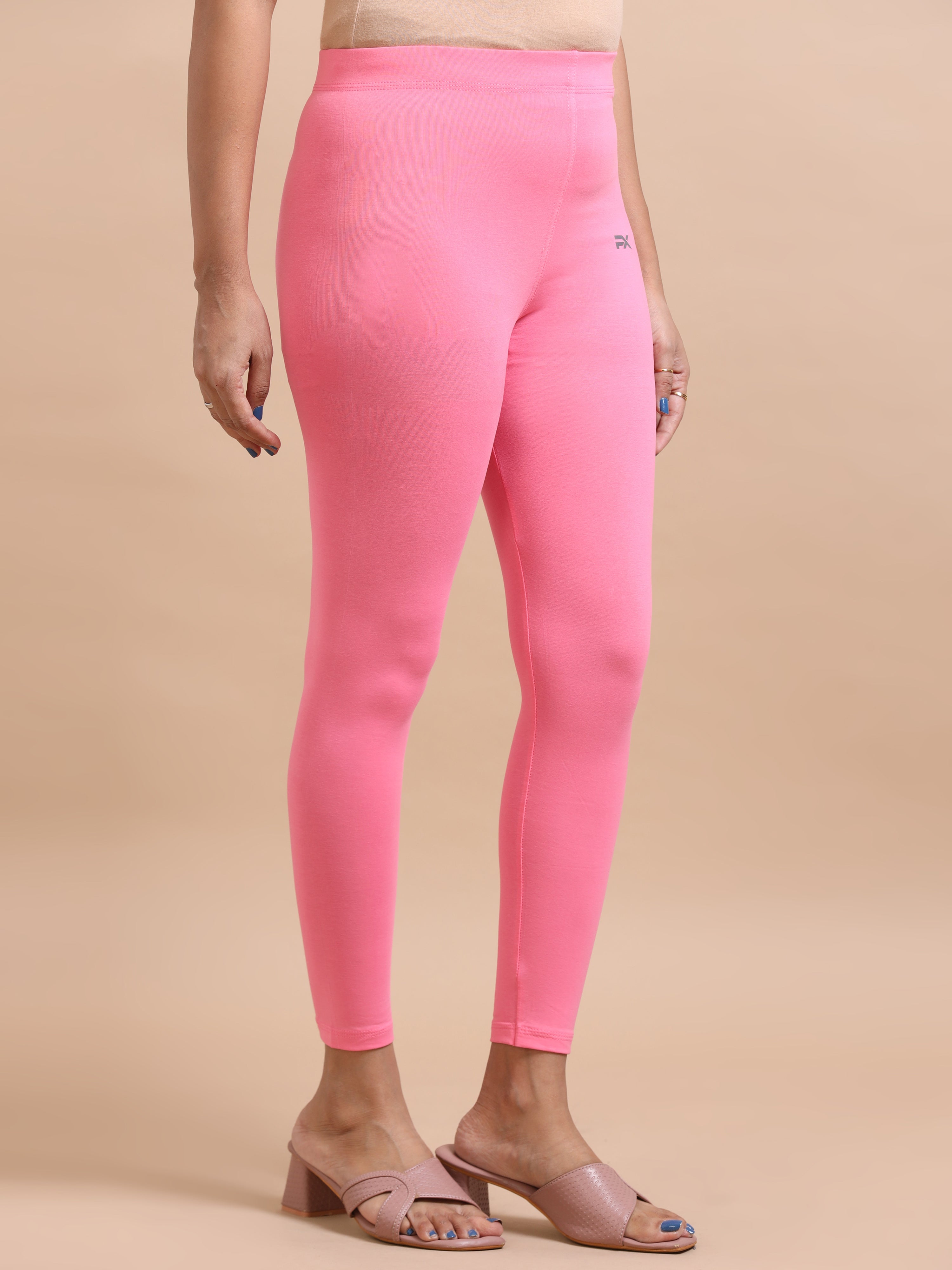Baby Pink Ankle Fit Leggings for Women