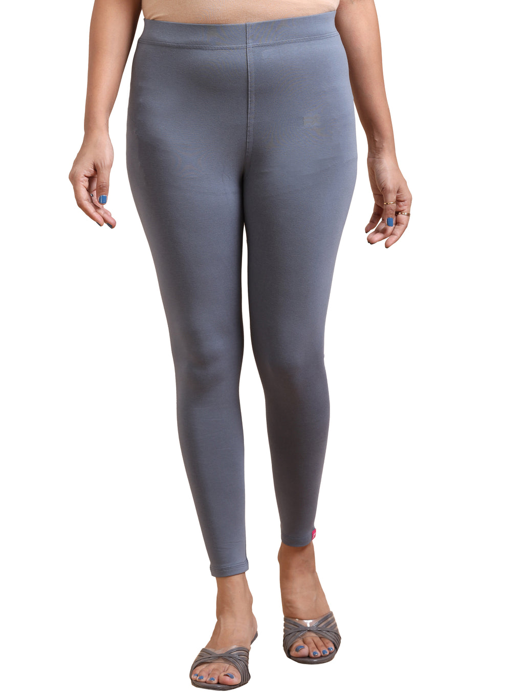 Steel Grey Ankle Fit Leggings for Women