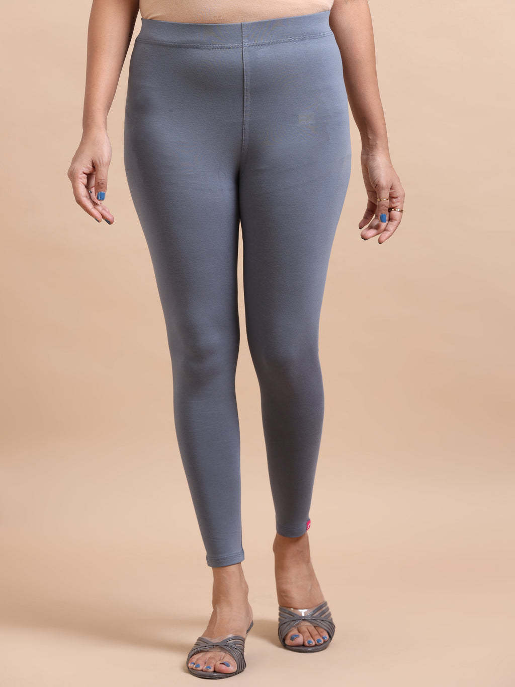 Steel Grey Ankle Fit Leggings for Women