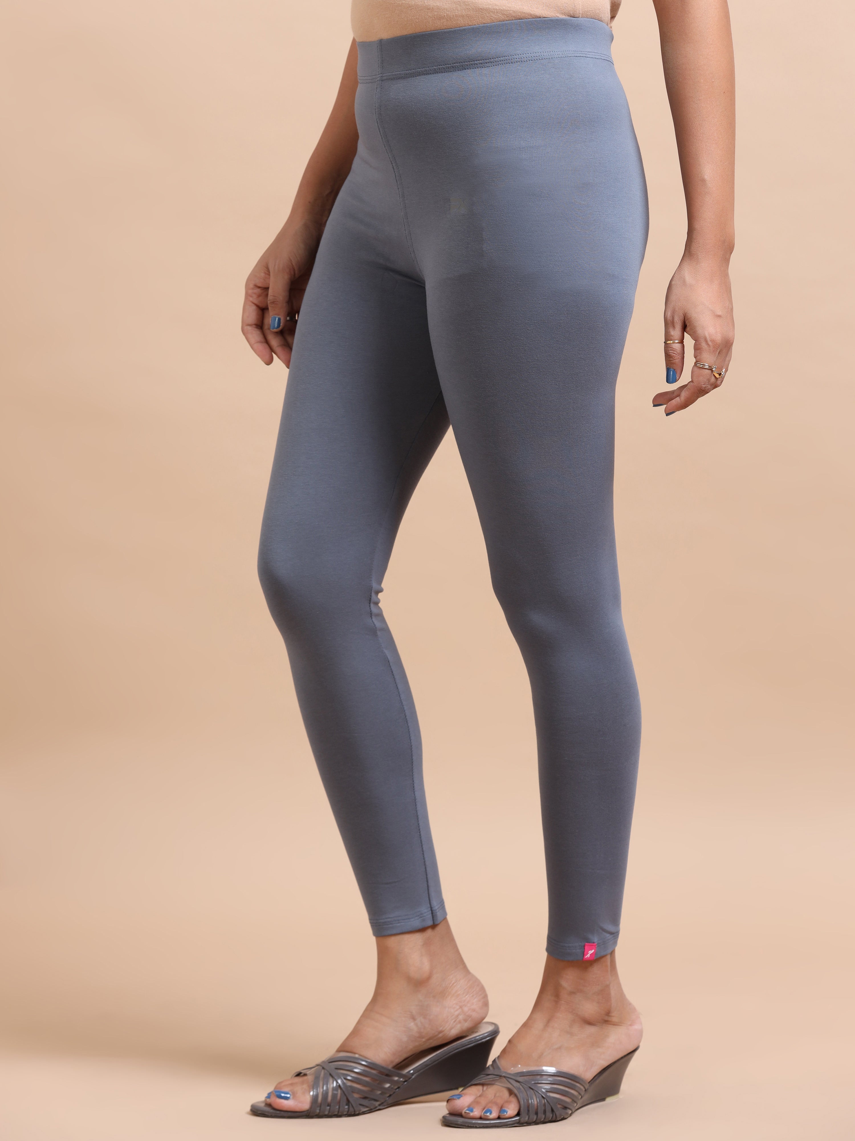 Steel Grey Ankle Fit Leggings for Women