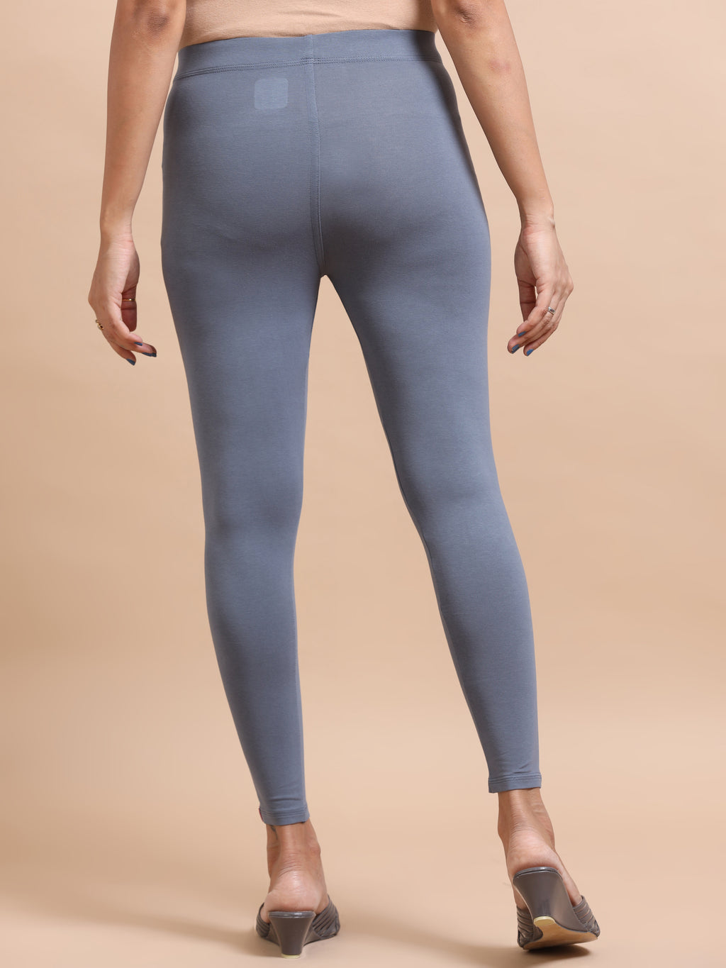 Steel Grey Ankle Fit Leggings for Women