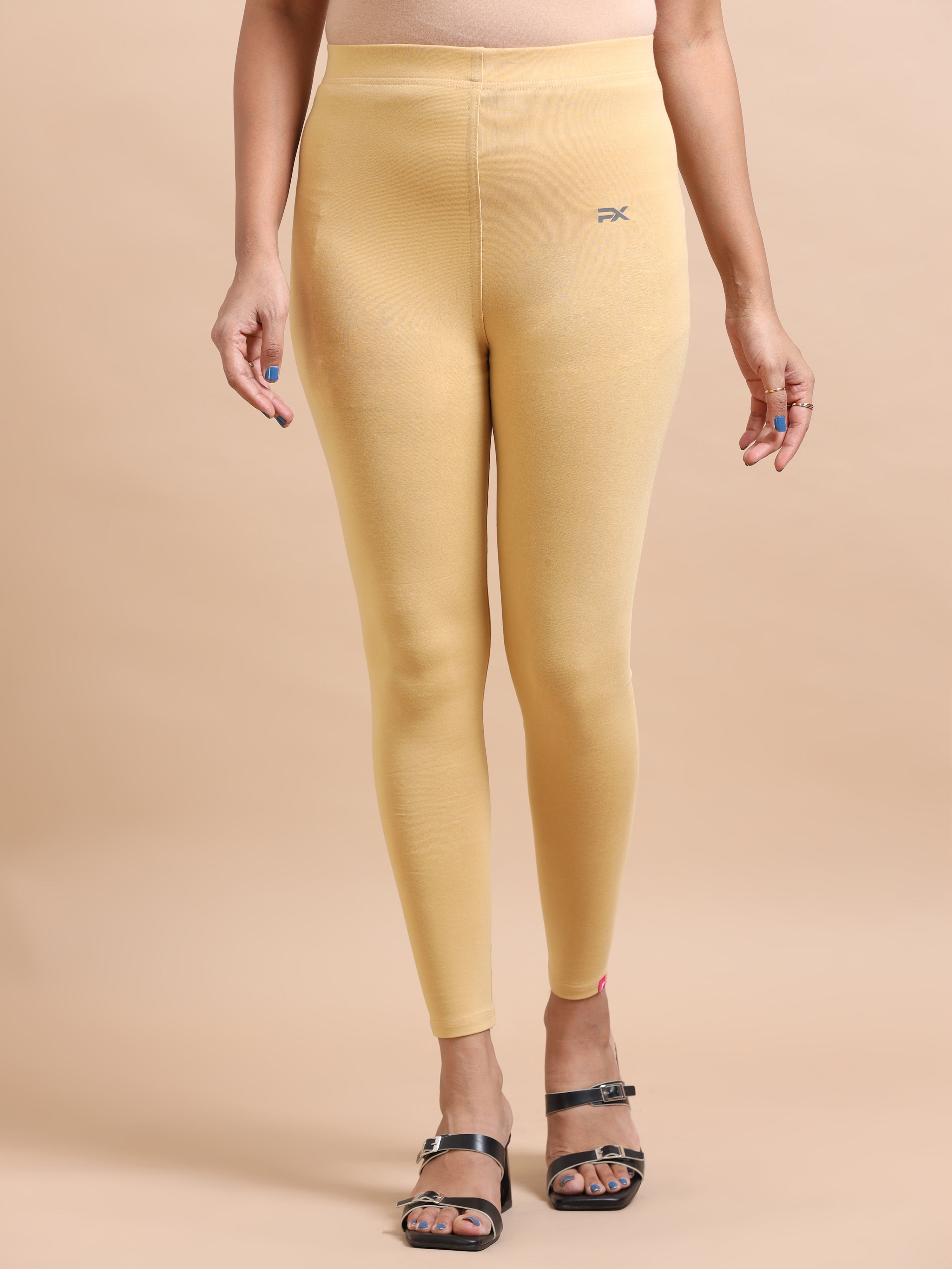 Light Beige Ankle Fit Leggings for Women