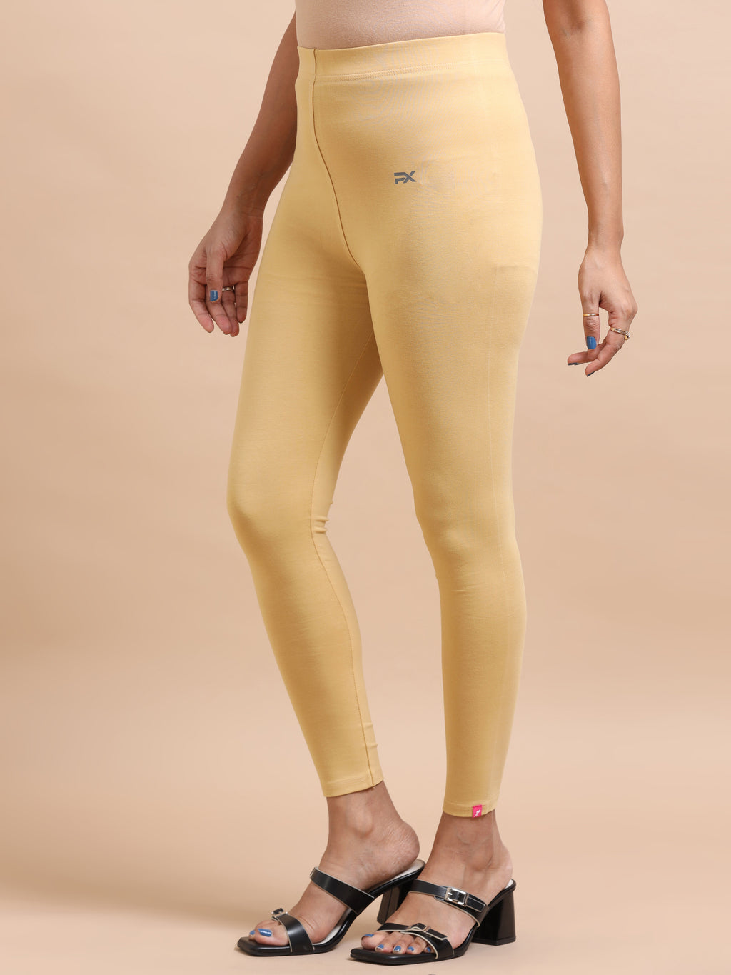 Light Beige Ankle Fit Leggings for Women