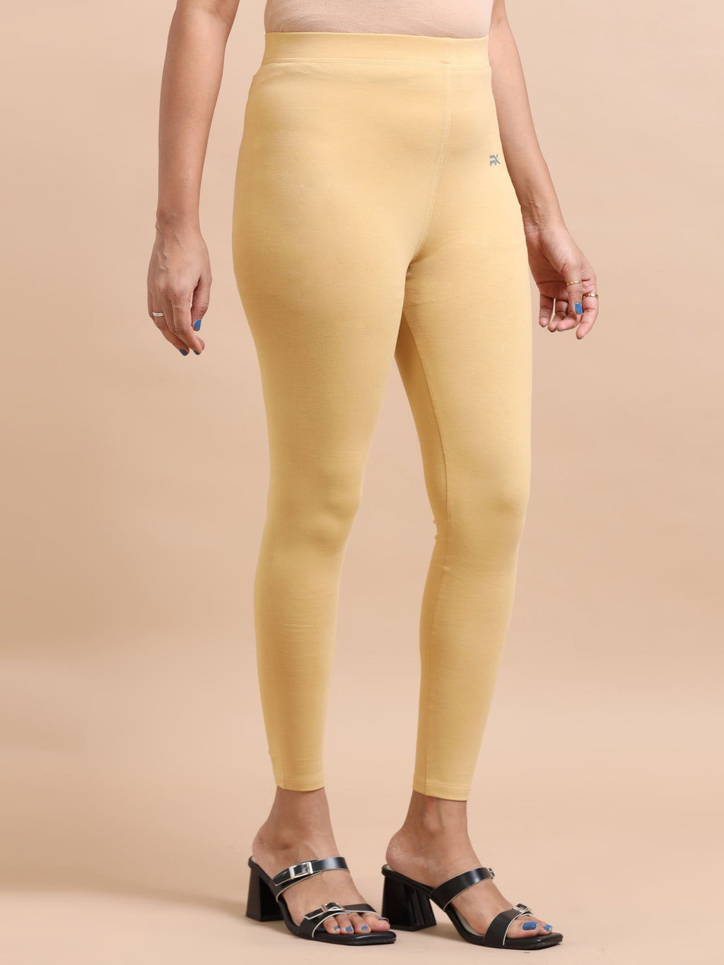 Light Beige Ankle Fit Leggings for Women