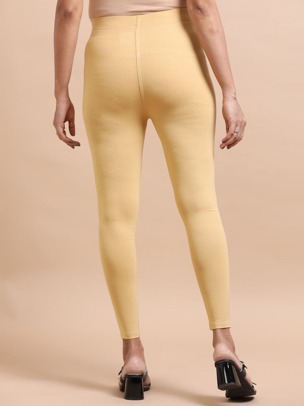 Light Beige Ankle Fit Leggings for Women