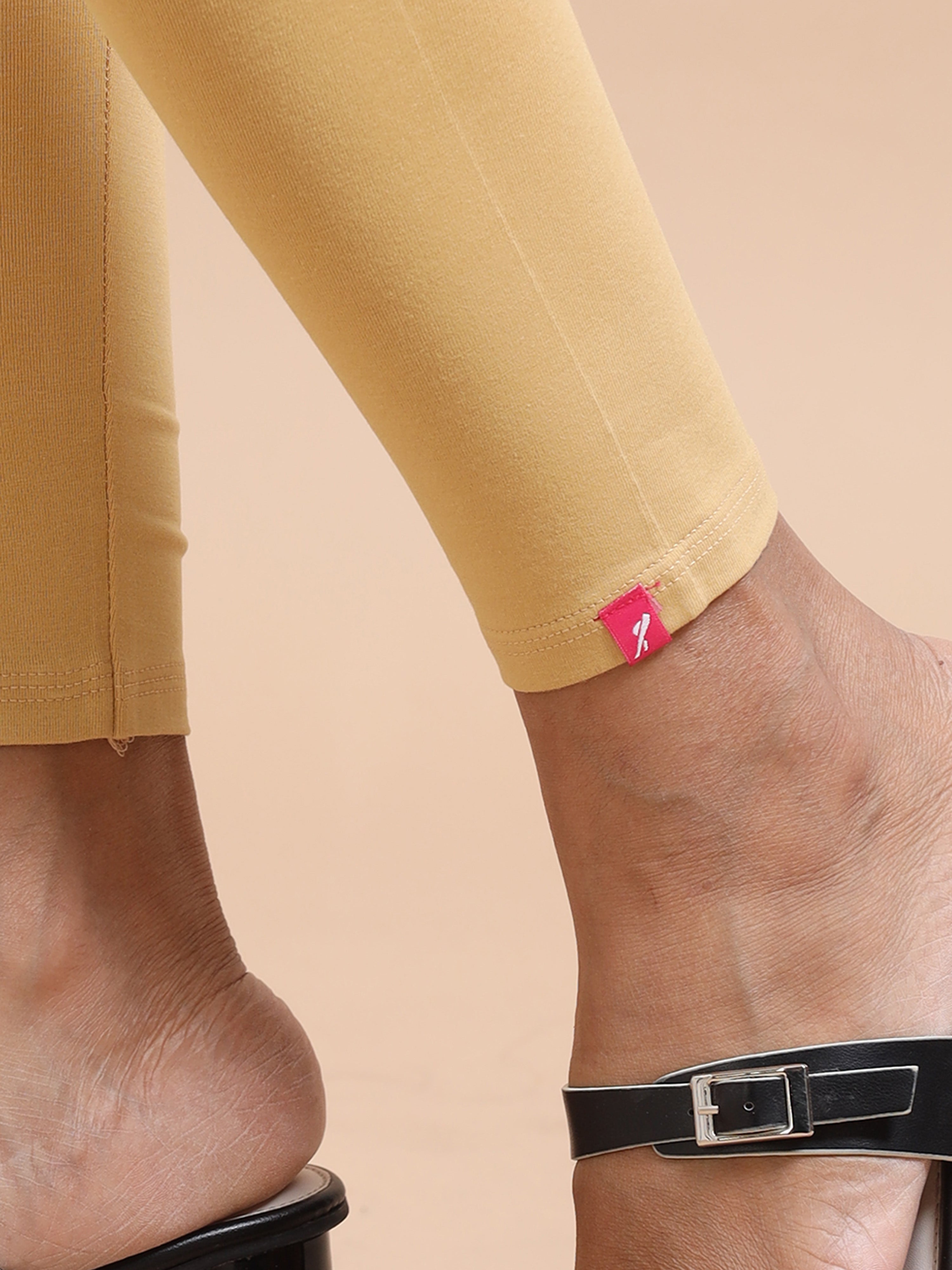 Light Beige Ankle Fit Leggings for Women