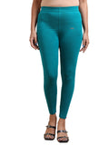 Peacock Blue Ankle Fit Leggings for Women