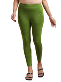 Mehendi Green Ankle Fit Leggings for Women