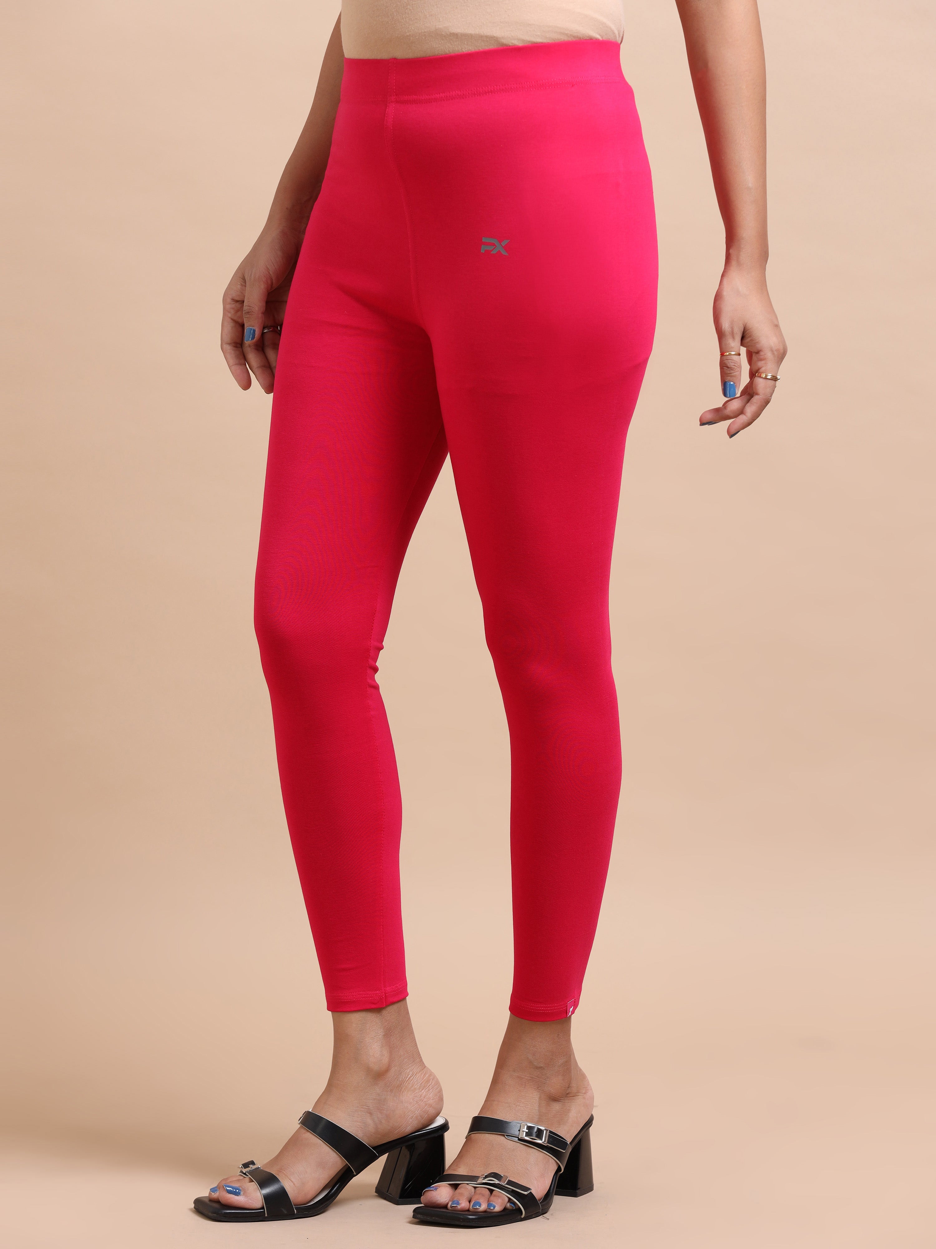 Rani Pink Ankle Fit Leggings for Women