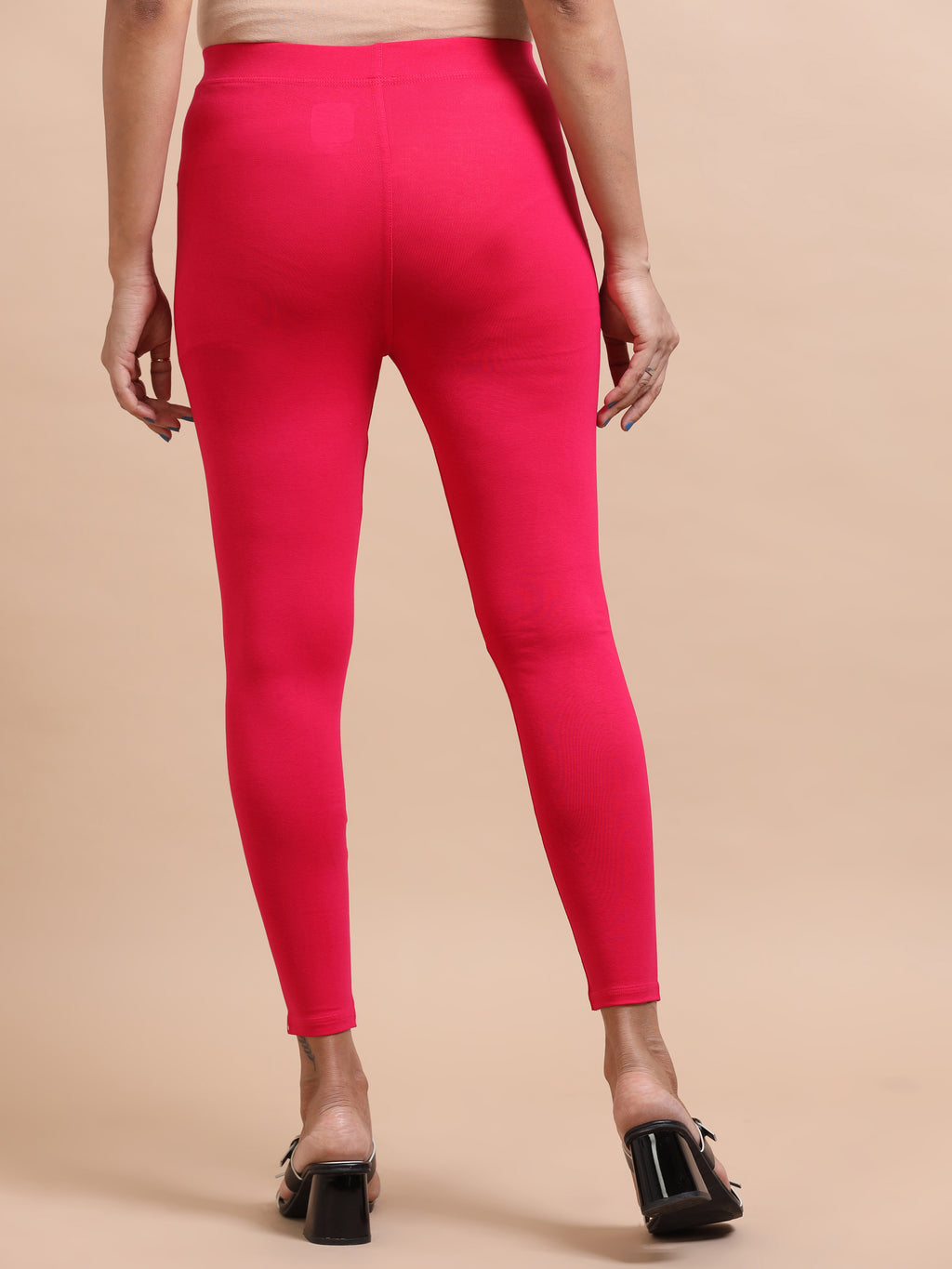 Rani Pink Ankle Fit Leggings for Women