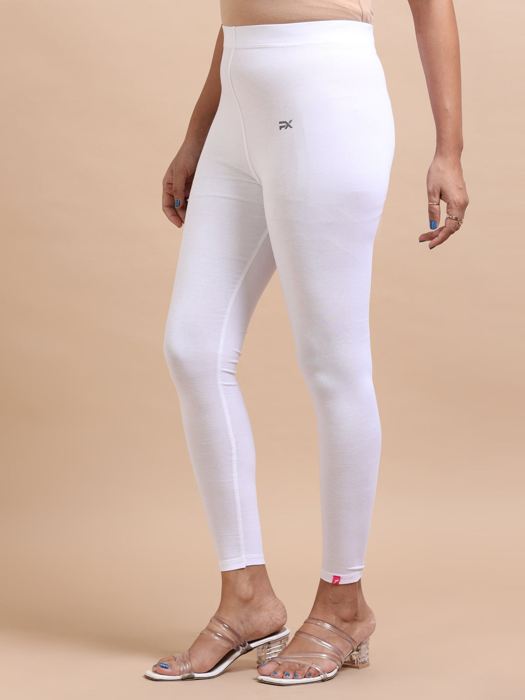 White Ankle Fit Leggings for Women