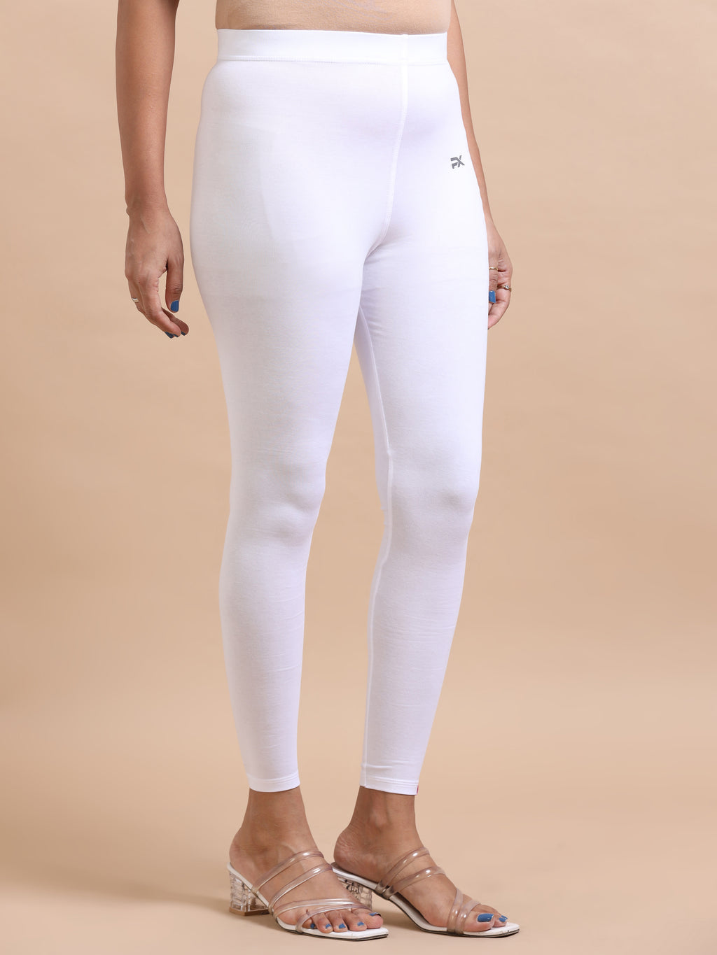 White Ankle Fit Leggings for Women