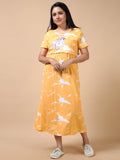 Non Feeding Yellow Tie-Dye Unicorn Print Nightdress