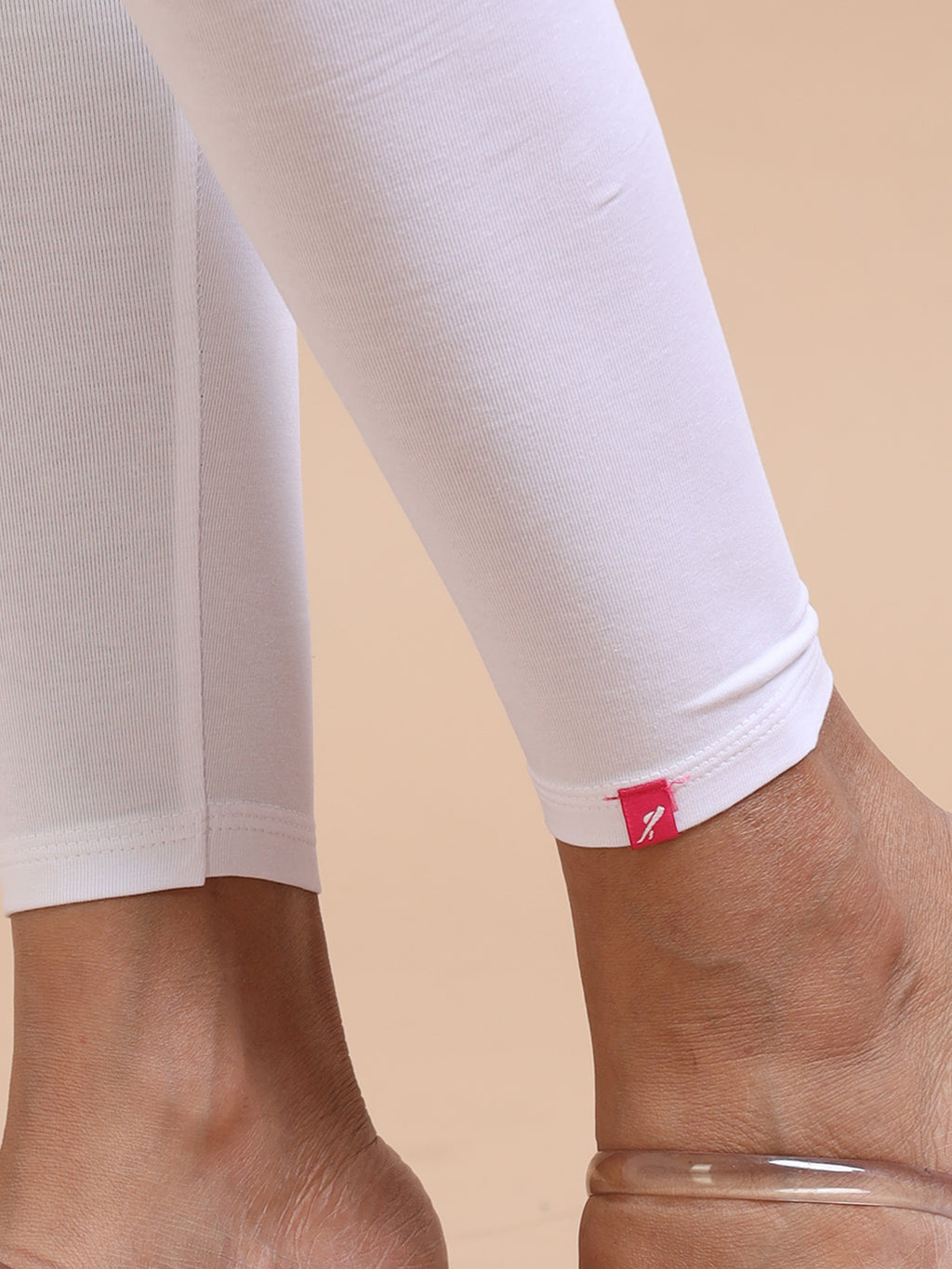 White Ankle Fit Leggings for Women