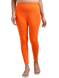 Orange Ankle Fit Leggings for Women