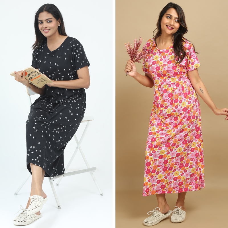 Zipless feeding maternity wear - pure soft cotton combo 1