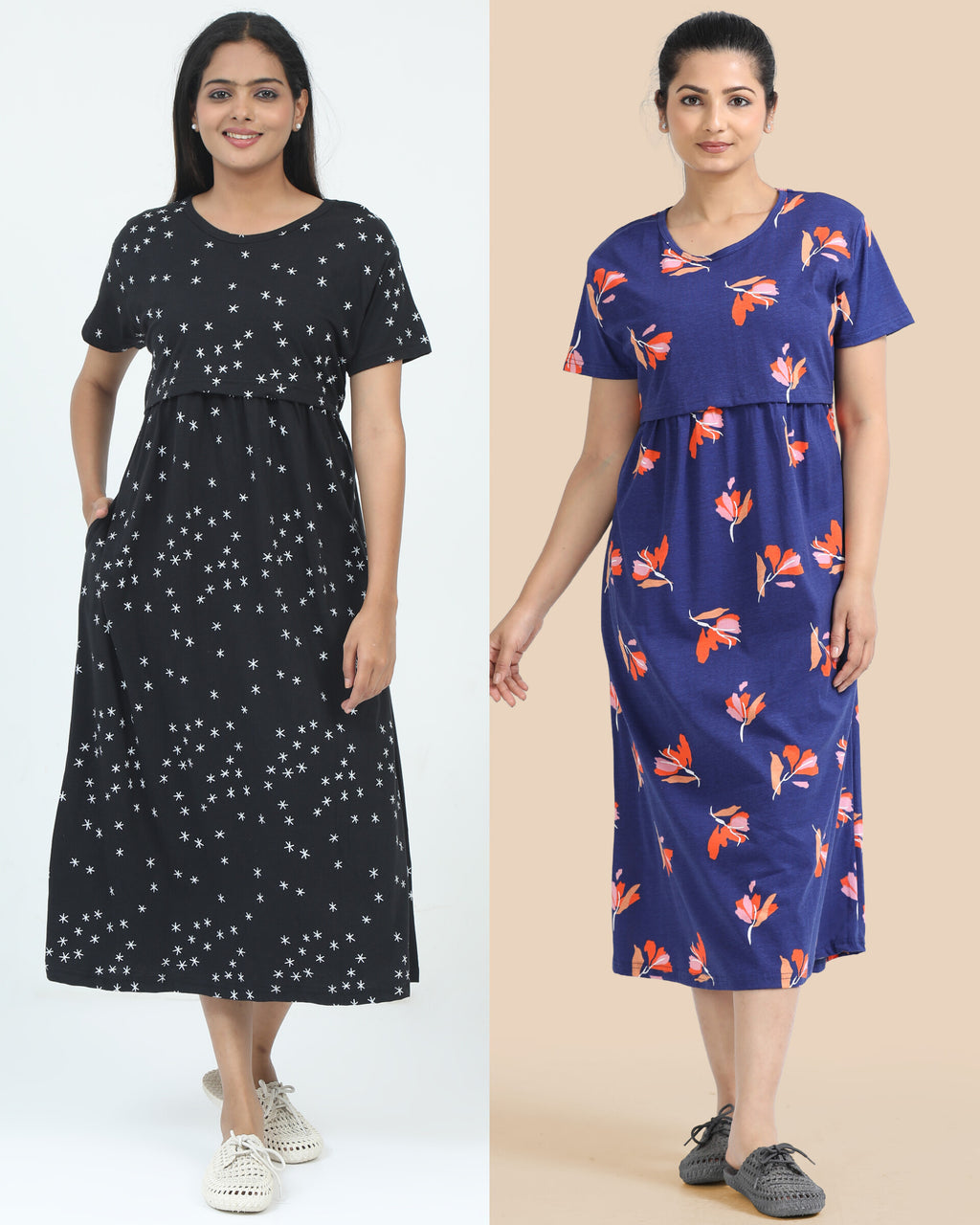 Zipless feeding maternity wear - pure soft cotton combo 1.1