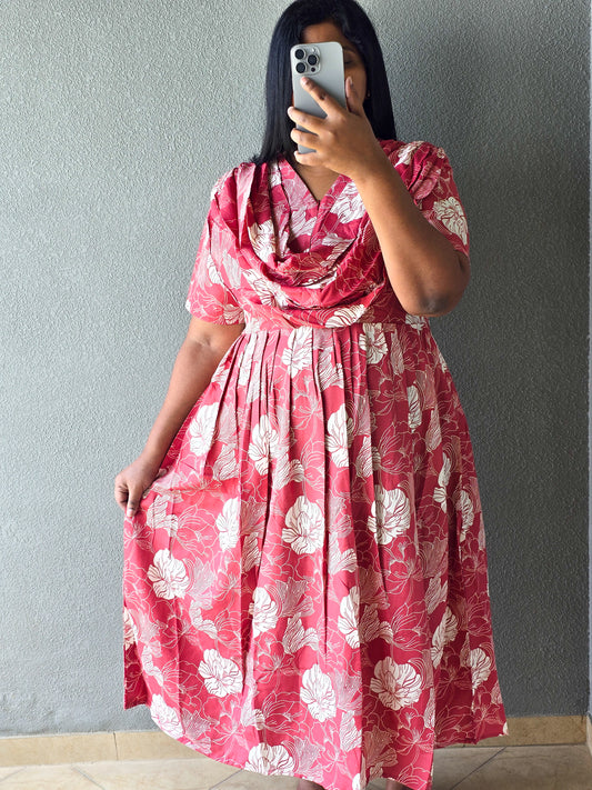 Maxi Style Nighty with Dupatta attached - Rose Pink