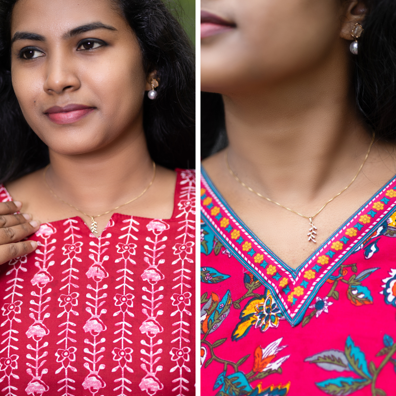 Short Kurti with 3/4th Sleeves & Comfort Fit (Deep Red & Red)