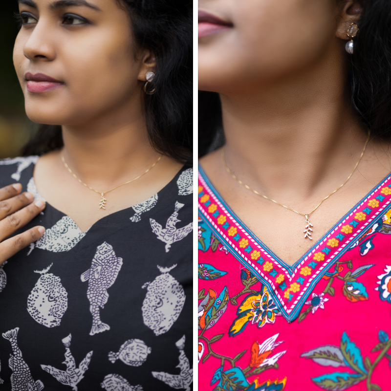 Short Kurti with 3/4th Sleeves & Comfort Fit (Black & Red)