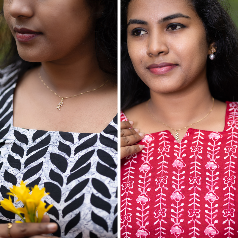 Short Kurti with 3/4th Sleeves & Comfort Fit (White & Deep Red)