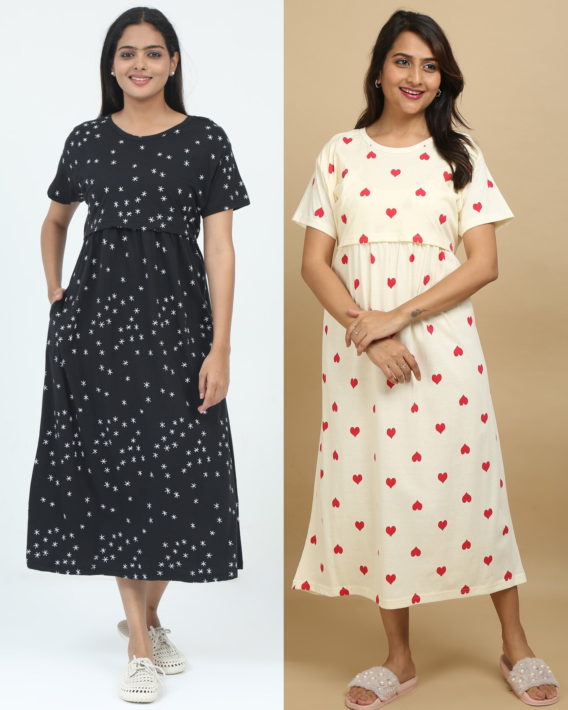 Zipless feeding maternity wear - pure soft cotton combo 1.2