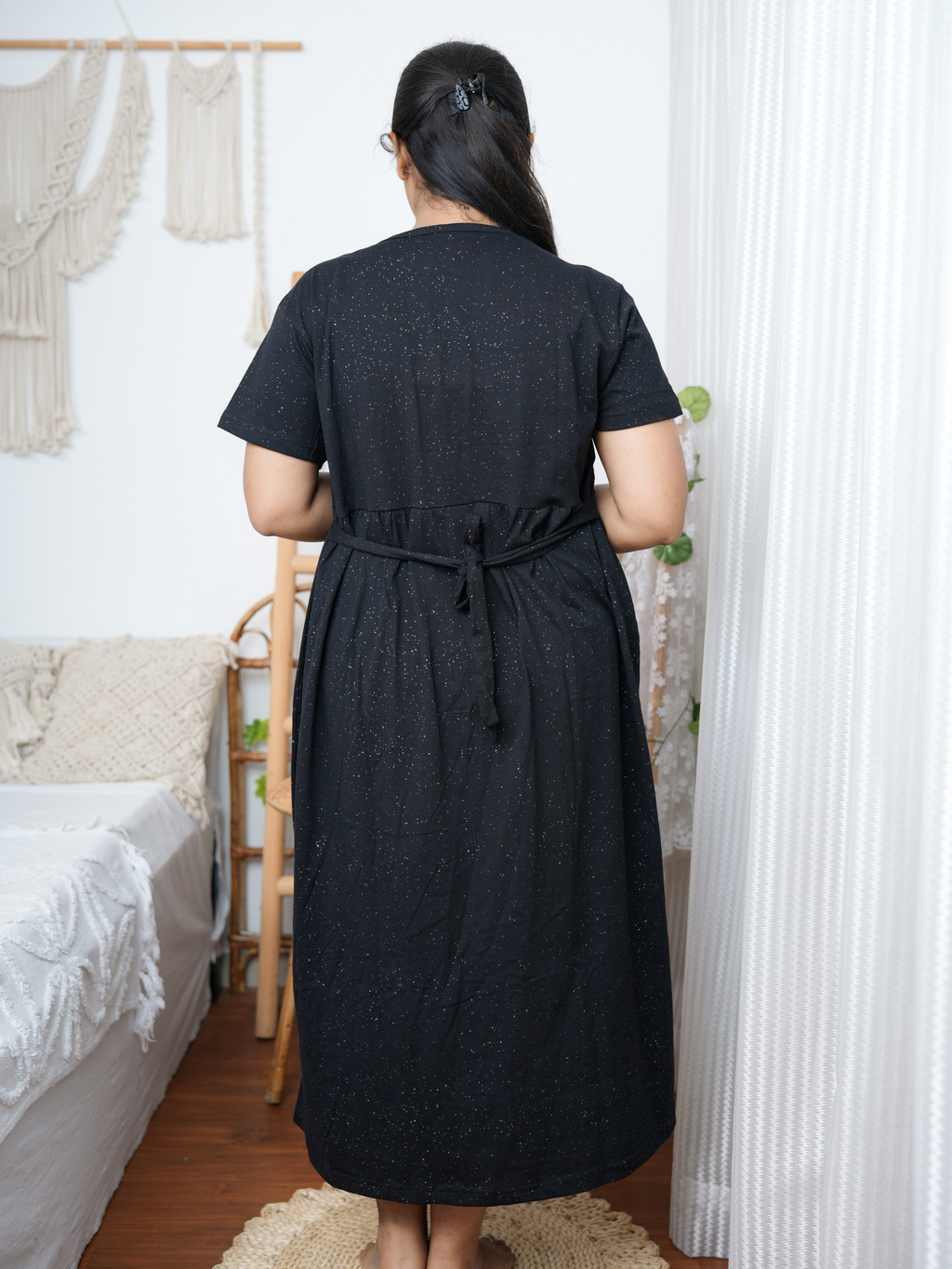 Zipless Maternity & Nursing Dress - Black