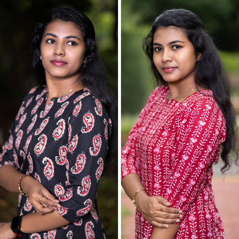 Short Kurti with 3/4th Sleeves & Comfort Fit (Black & Deep Red) v2