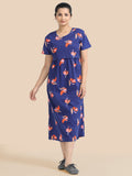 Non Feeding Blue Daily Wear Casual Midi Dress